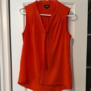 Red Tie Front Blouse